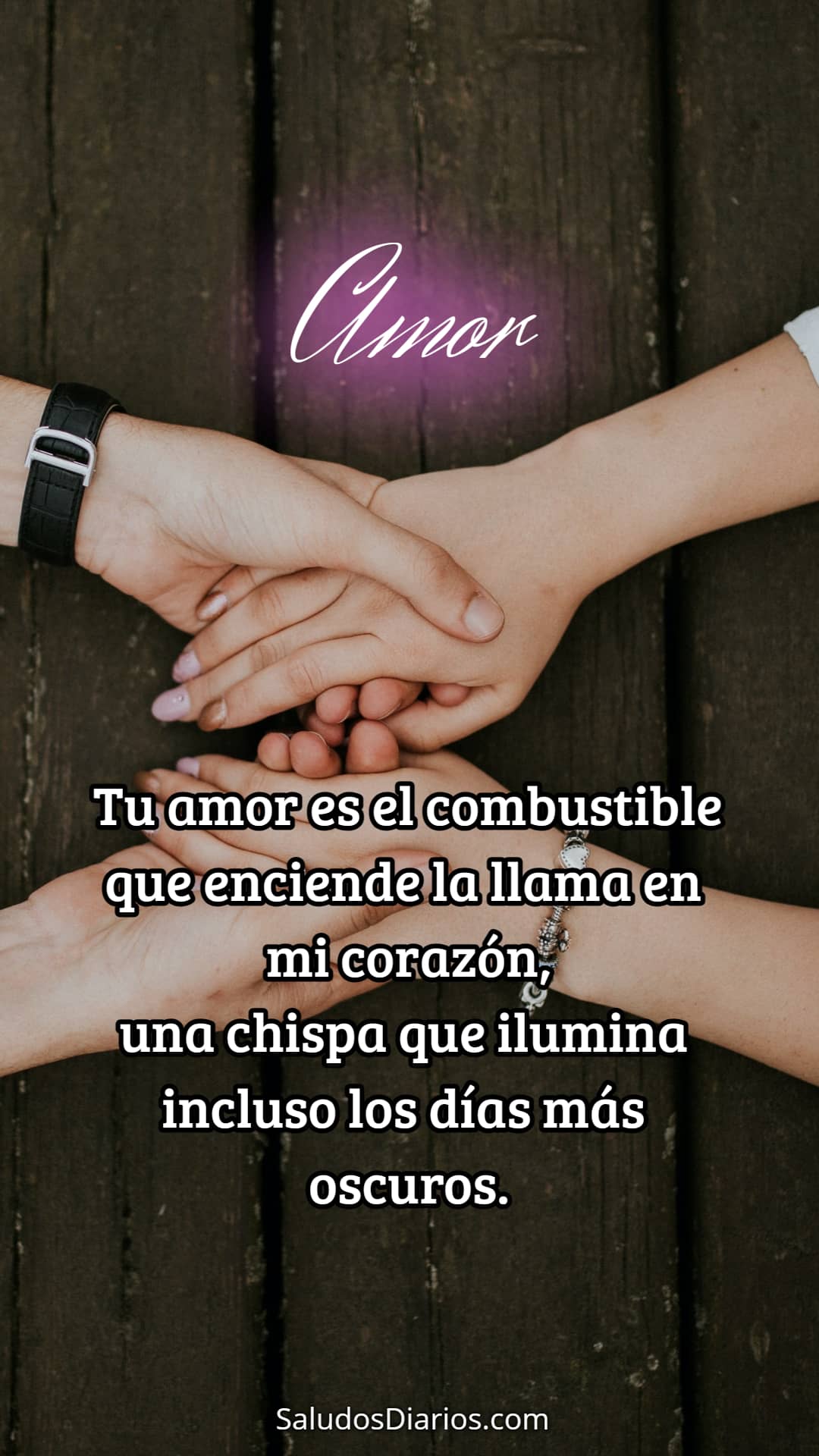 Llamas Corazón enamorado Ilumina vida Frase Saludos Diarios