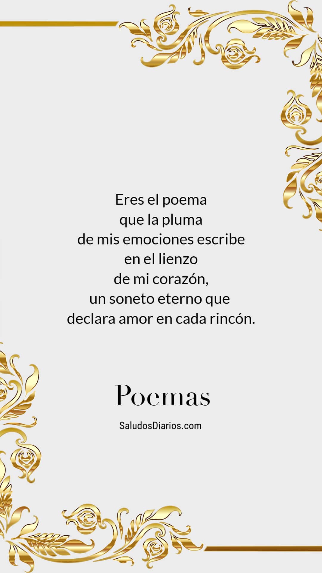 Marcos dorados, Brillos poemas, Corazón bonito - Saludos Diarios