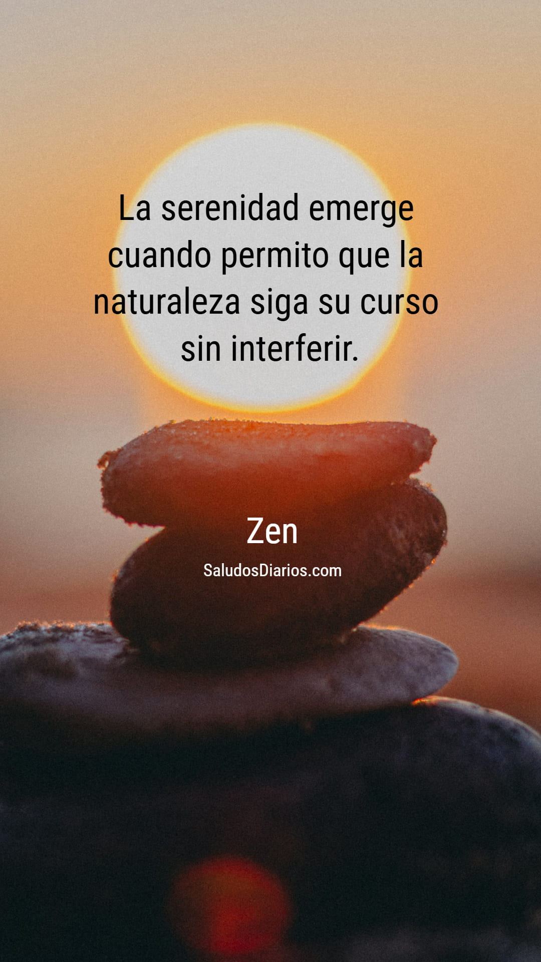 Bello sol, Meditación zen, Naturaleza sabia, Frase - Saludos Diarios