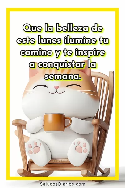 Gatito feliz, Cafecito lunes, Mejor frase