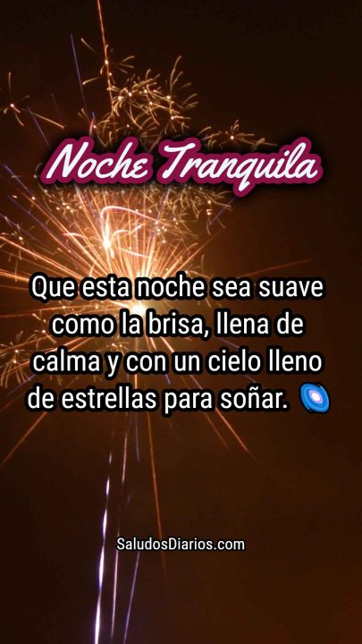 Tranquilidad nocturna, luces cielo frases